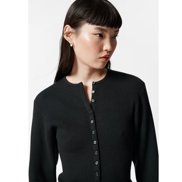 & Other Stories Fitted Rib-Knit Cardigan S NWOT - Picture 2 of 8